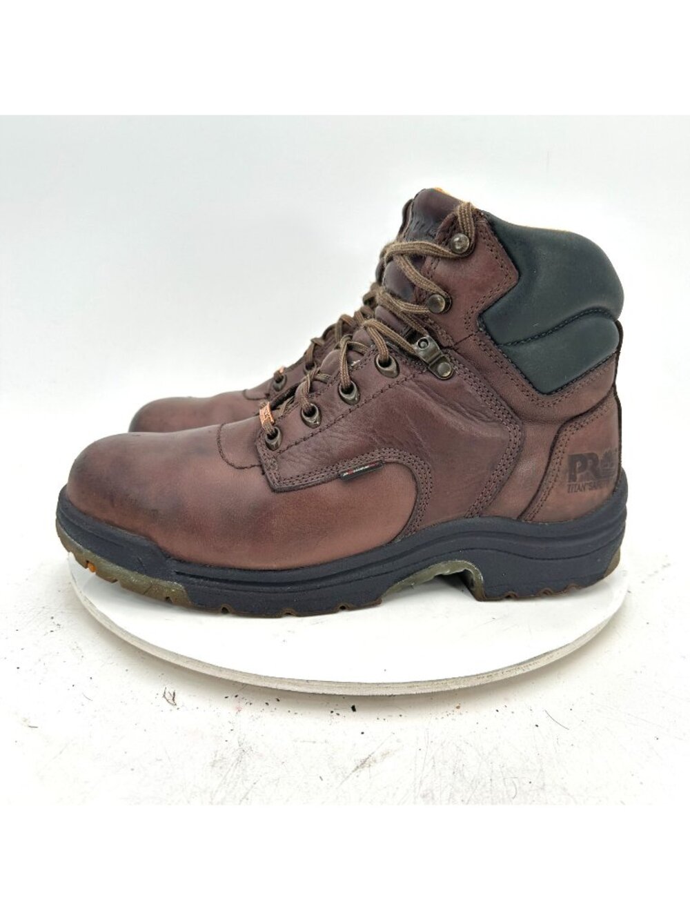 Timberland Pro Titan 6" Alloy Toe Men Size 9M Brown Leather Waterproof Work Boot
